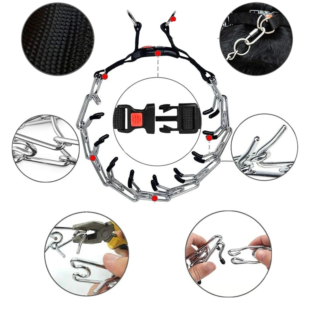 Dog Training Collar No-Pull Adjustable Stainless Steel Chain