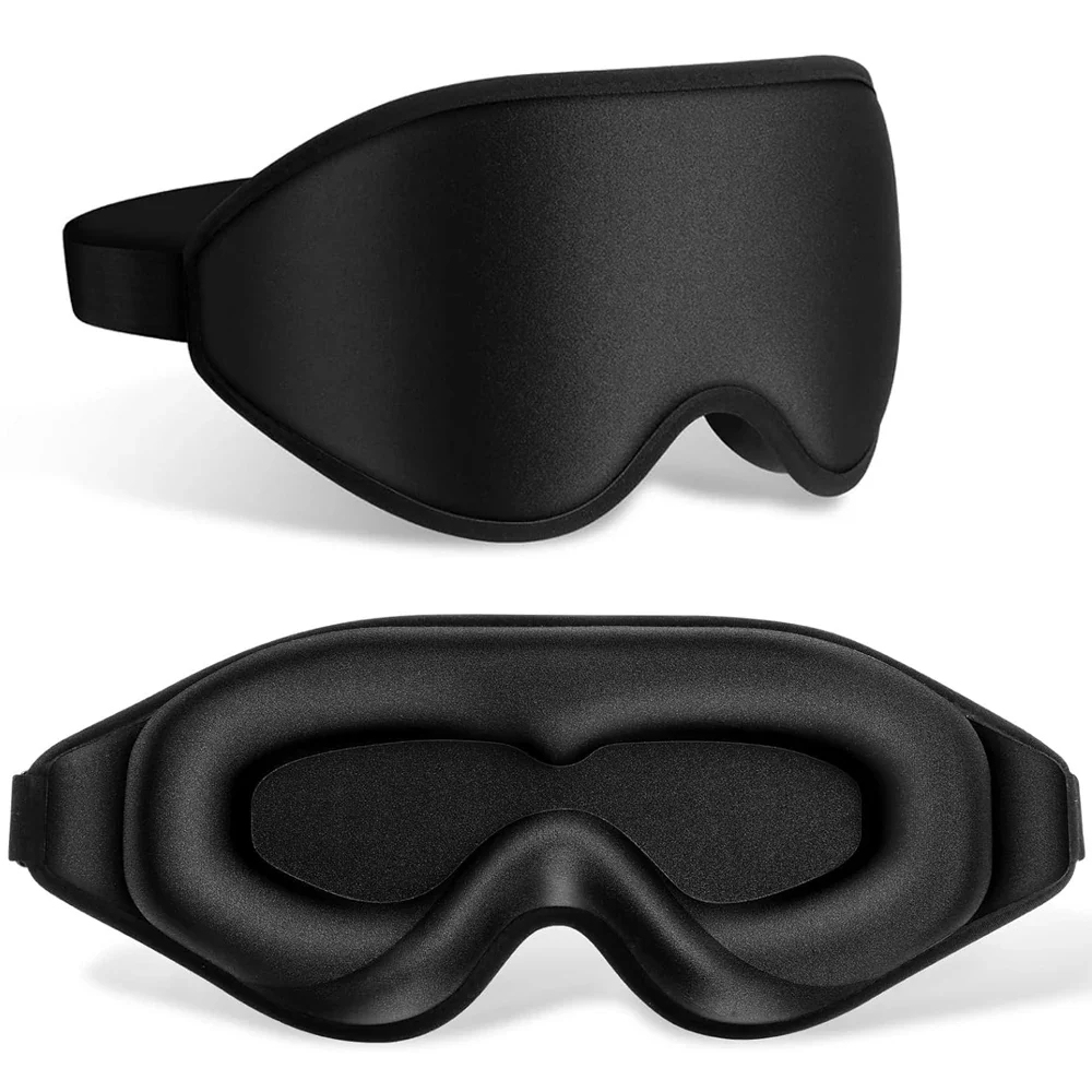 3D Memory Foam Sleep Mask – Blackout Padded Eye Mask for Deep Sleep