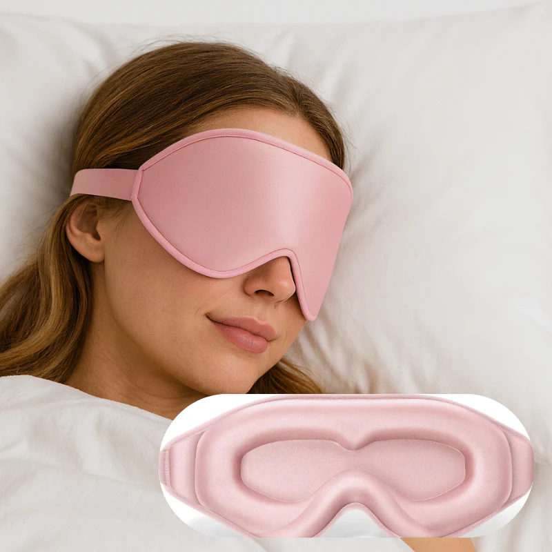 3D Memory Foam Sleep Mask – Blackout Padded Eye Mask for Deep Sleep