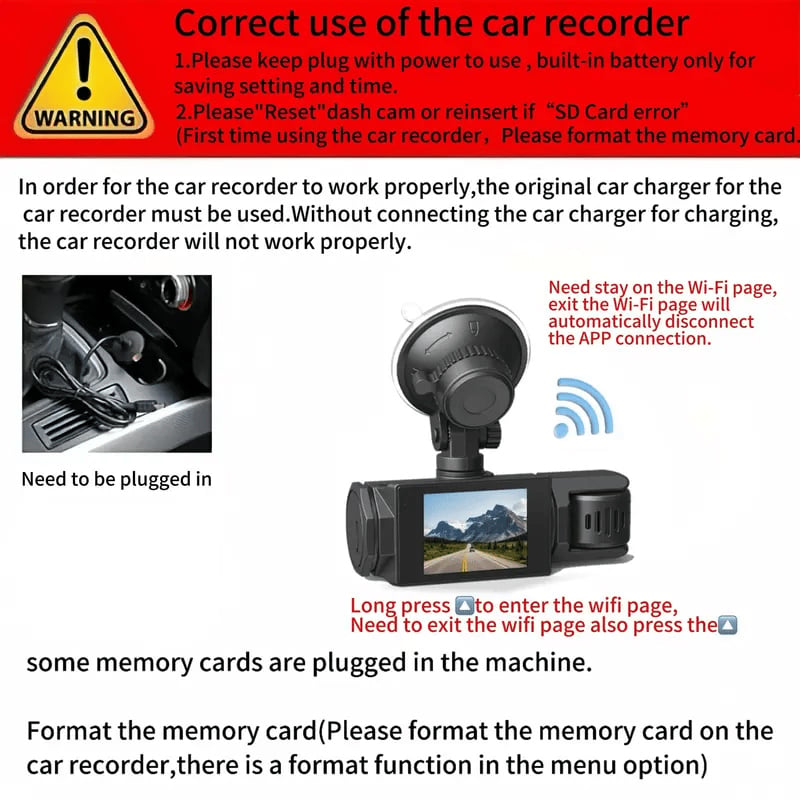 Full View Car Dashcam System(The product does not include a memory card.)