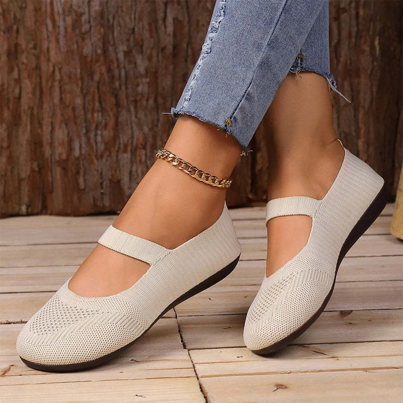 Breathable Women's Knit Flats – Soft, Lightweight, & Comfortable—Even on Long Walks