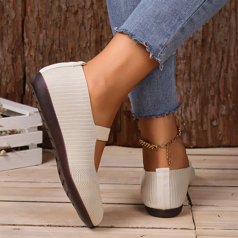 Breathable Women's Knit Flats – Soft, Lightweight, & Comfortable—Even on Long Walks