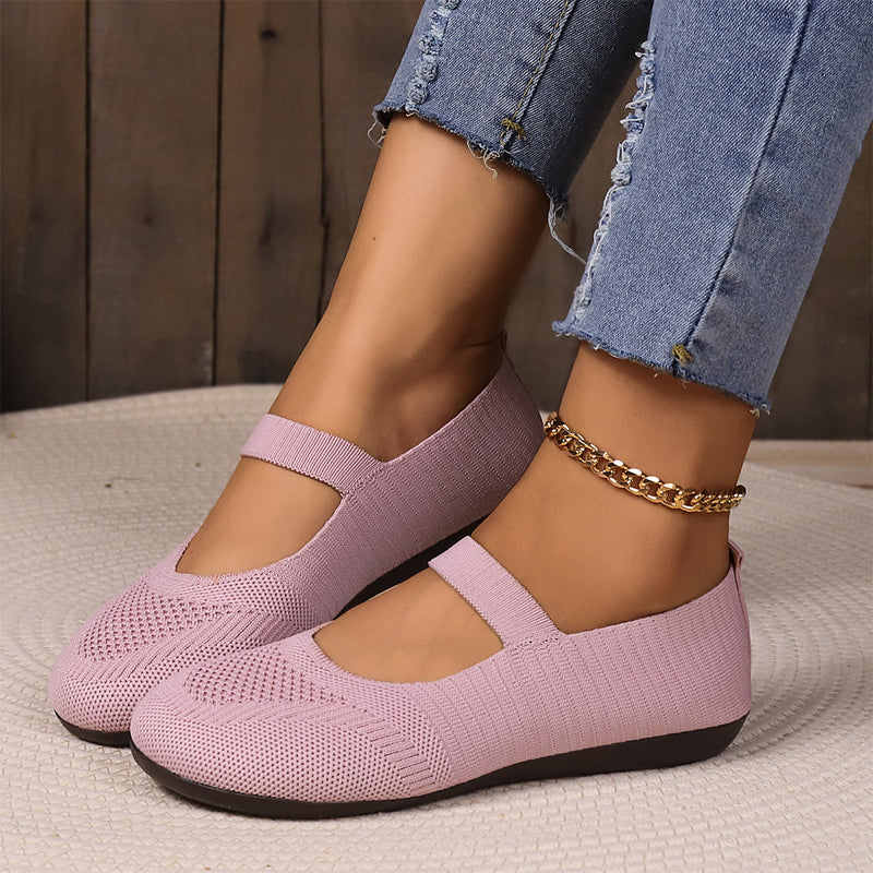 Breathable Women's Knit Flats – Soft, Lightweight, & Comfortable—Even on Long Walks
