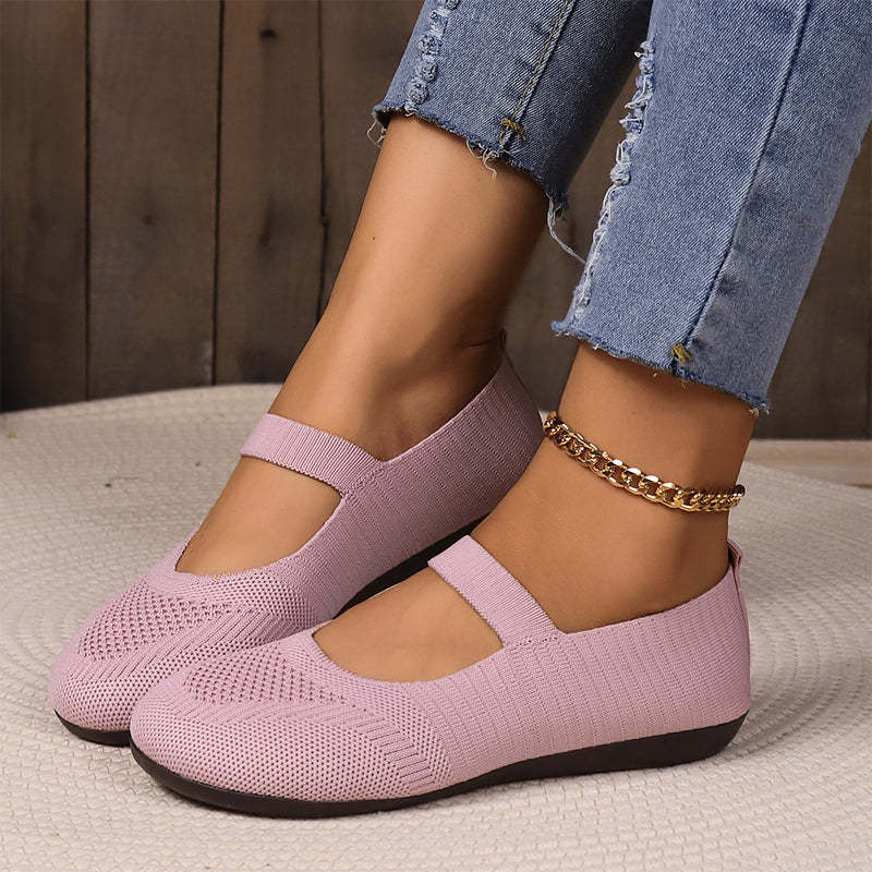 Breathable Women's Knit Flats – Soft, Lightweight, & Comfortable—Even on Long Walks