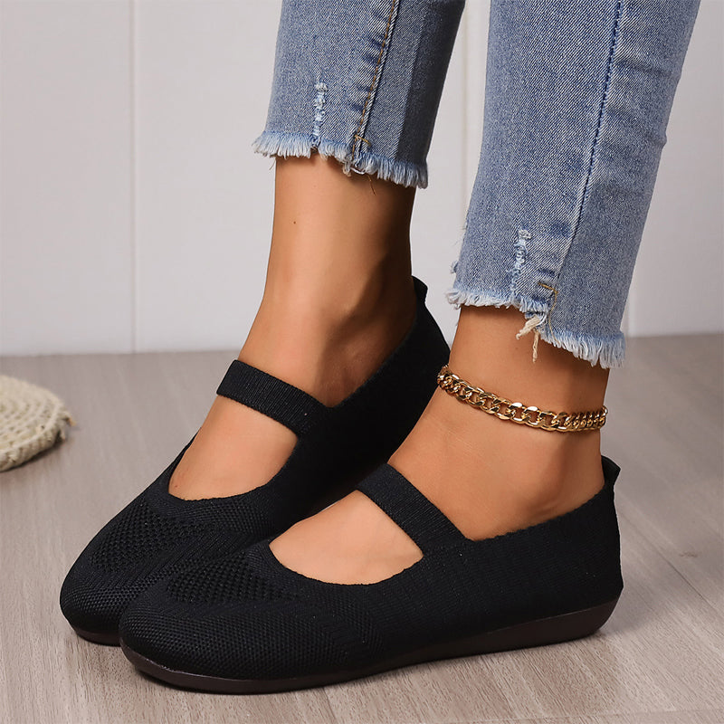 Breathable Women's Knit Flats – Soft, Lightweight, & Comfortable—Even on Long Walks