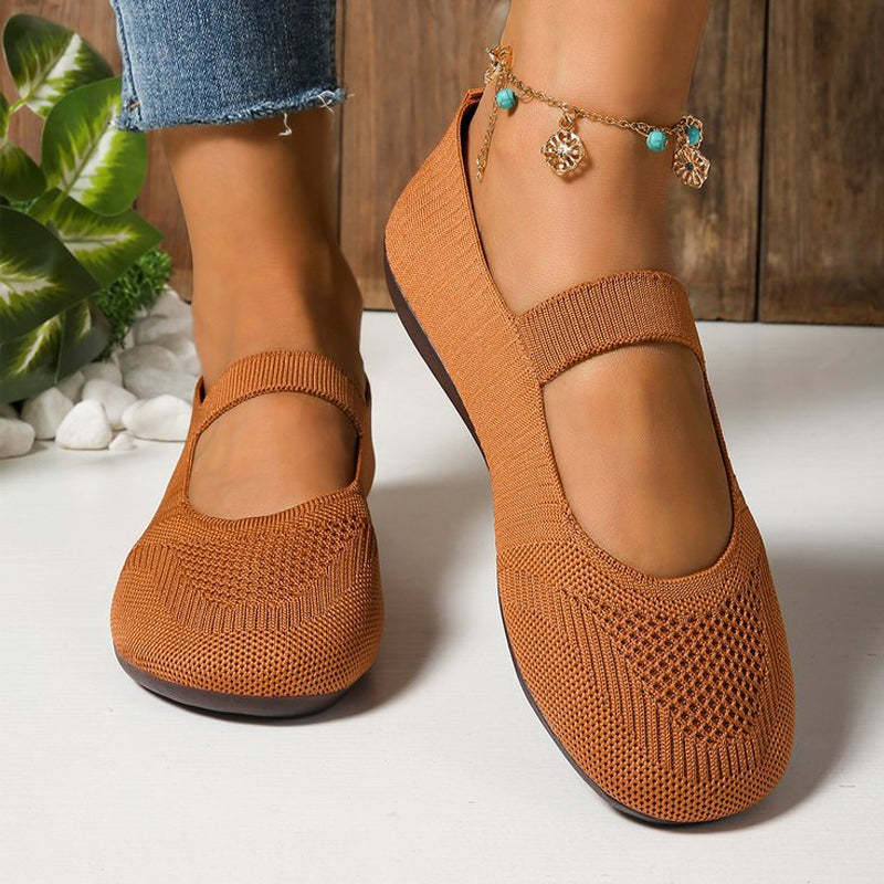 Breathable Women's Knit Flats – Soft, Lightweight, & Comfortable—Even on Long Walks