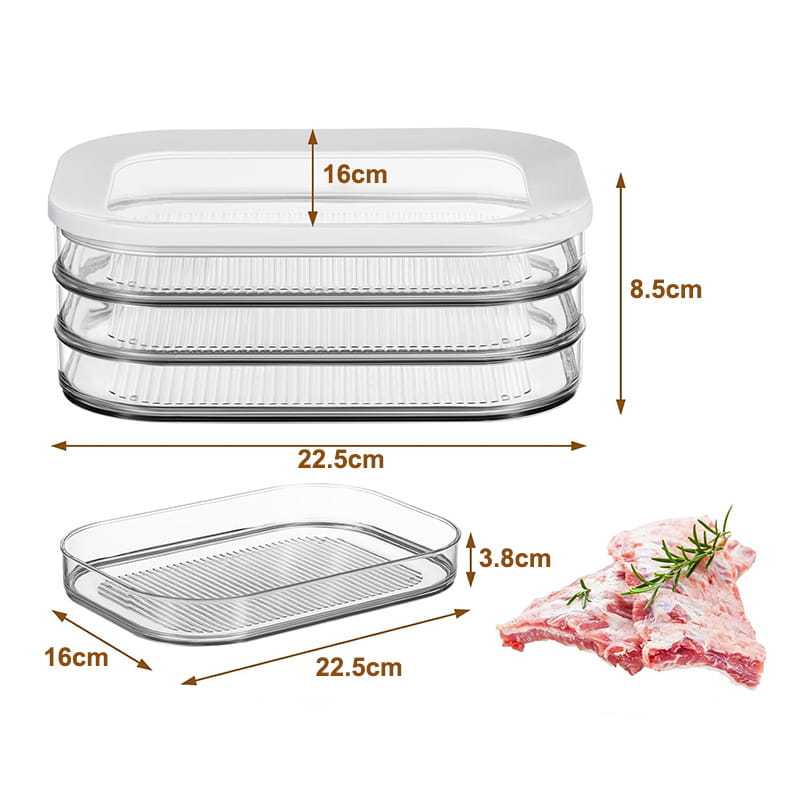 Clear Fridge Storage Container with Lid – Transparent Visibility, Stackable Design & 3 Size Options – Organize Your Fridge Effortlessly