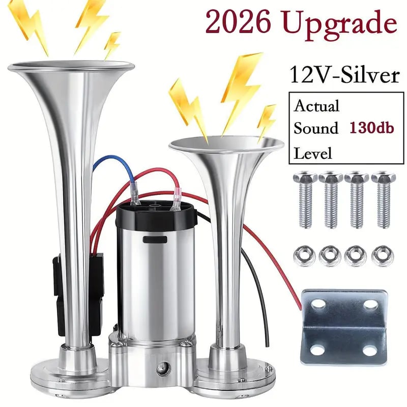 2026 Upgraded 150dB Super Loud 12V Dual Air Horn Kit