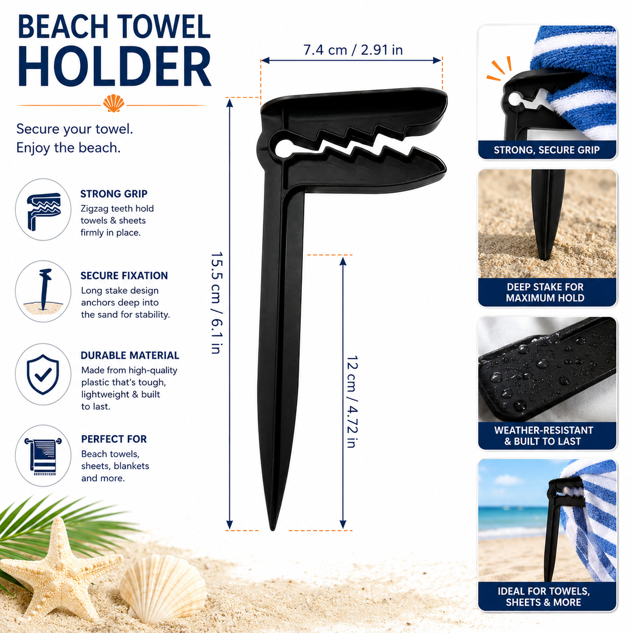 4PCS Portable Windproof Nylon Clothesline