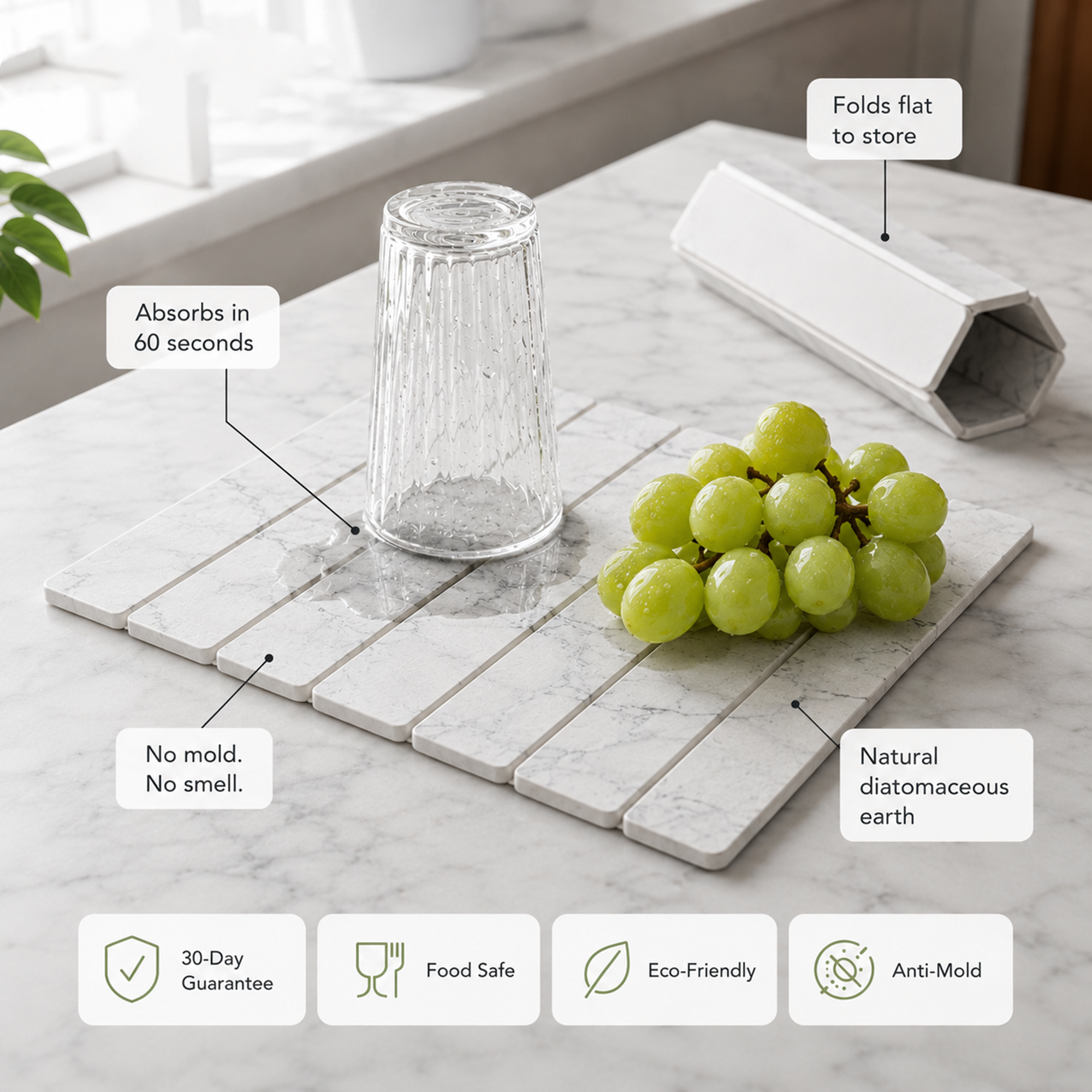 Diatomaceous Earth Dish Drying Mat