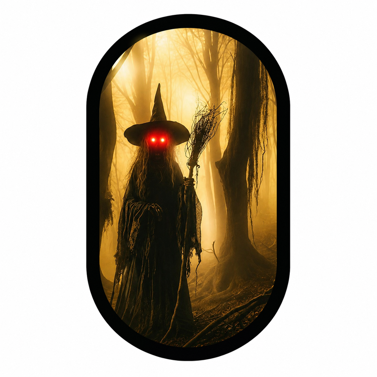 Halloween Magical Illusion Ghost Mirror with LED Backlit Ambient Night Light