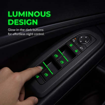 Car Window Lift Switch Luminous Stickers - Colorful Night Glow Warning Button Decal