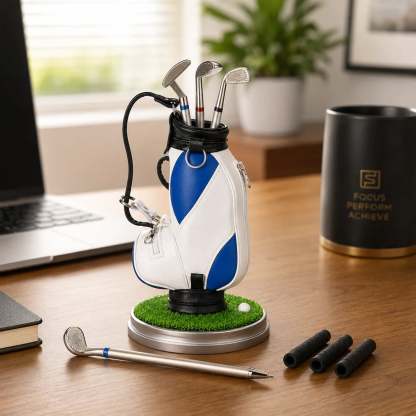 Golf Pen Holder + 3-Pen Set🏌️‍♂️Elevate Your Office Desk – A Hole-in-One for Style & Function