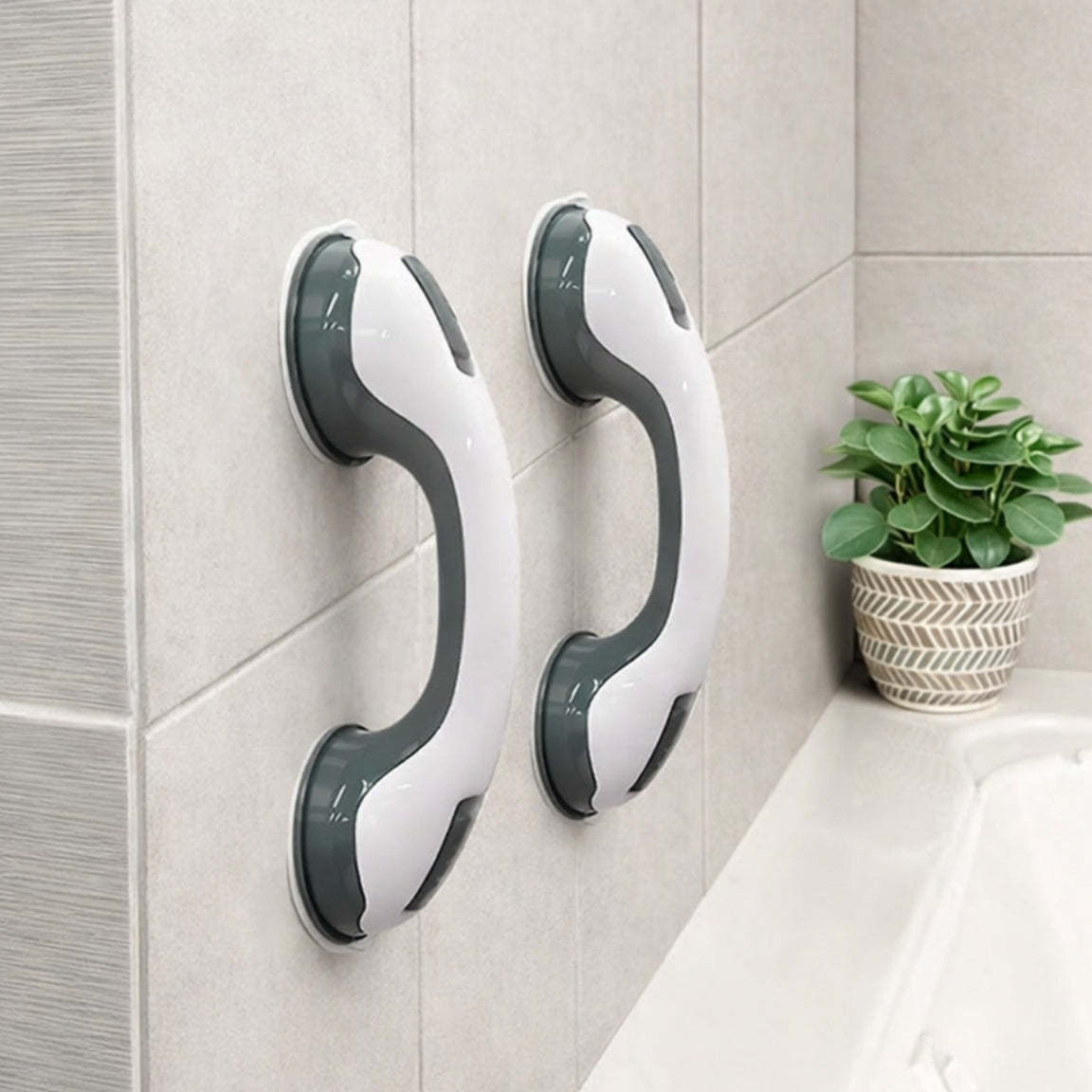 Shower Grab Bar – Strong Suction & No Drill Install | Bathroom Safety Handle For Shower Or Tub With Secure Grip On Smooth Surfaces
