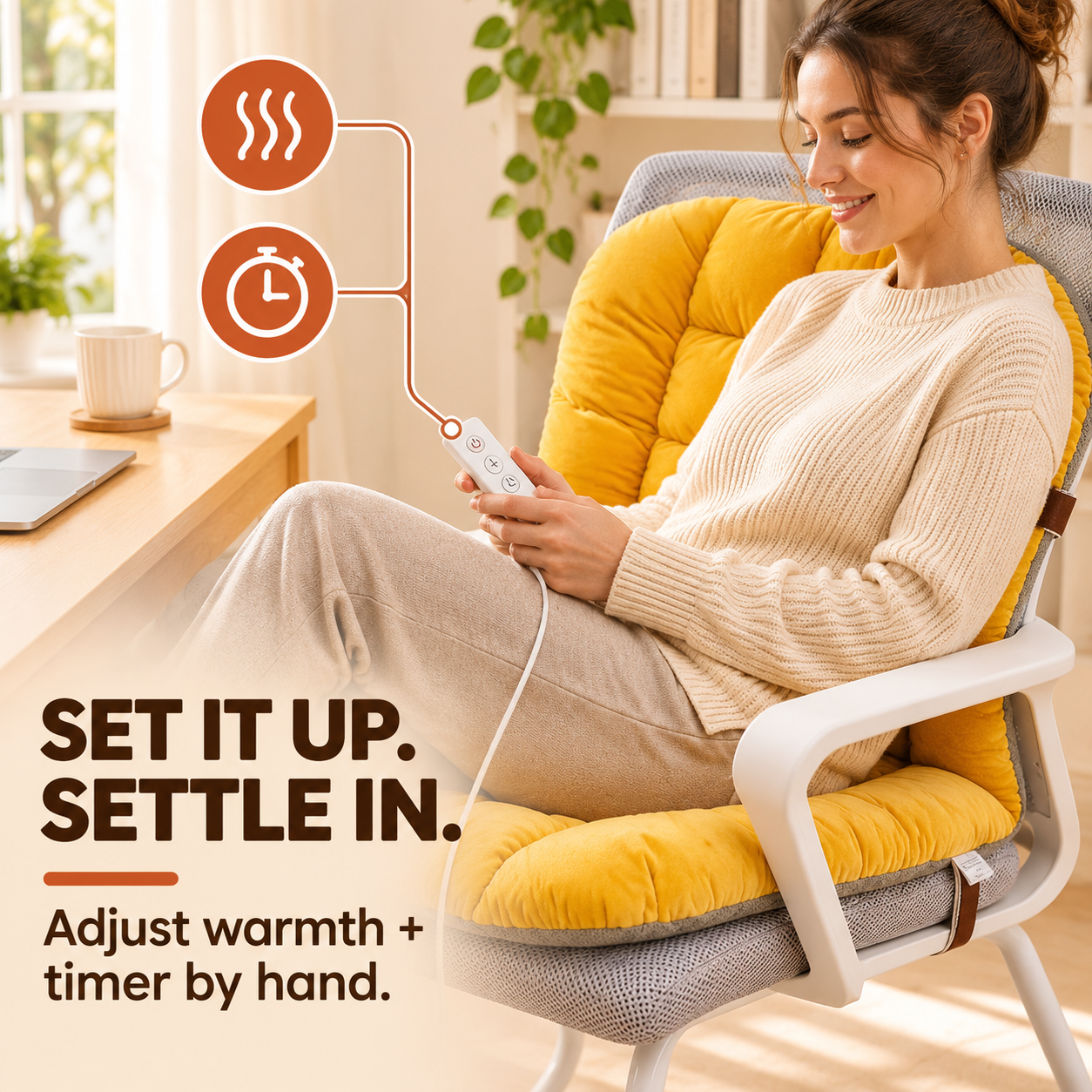 Heated cushion controller and timer
