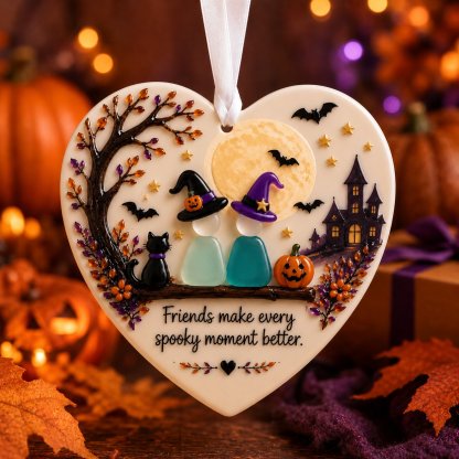 Halloween Friendship Sea Glass Ornament