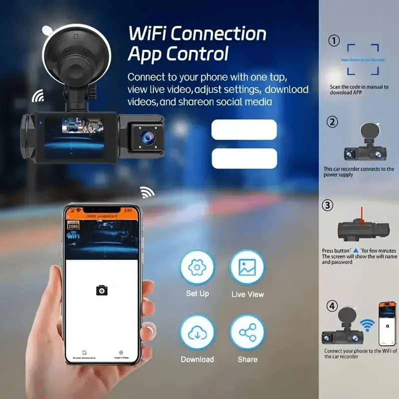 Full View Car Dashcam System(The product does not include a memory card.)
