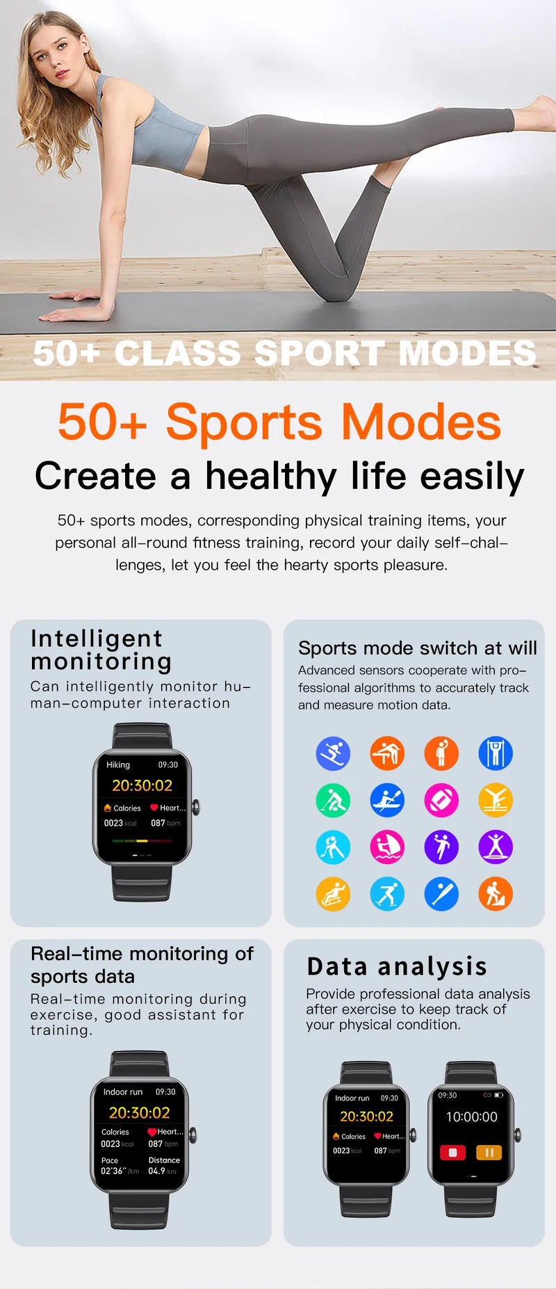 F21Pro smart watch iOS Android fitness tracker