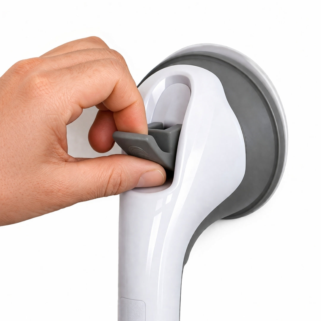 Shower Grab Bar – Strong Suction & No Drill Install | Bathroom Safety Handle For Shower Or Tub With Secure Grip On Smooth Surfaces