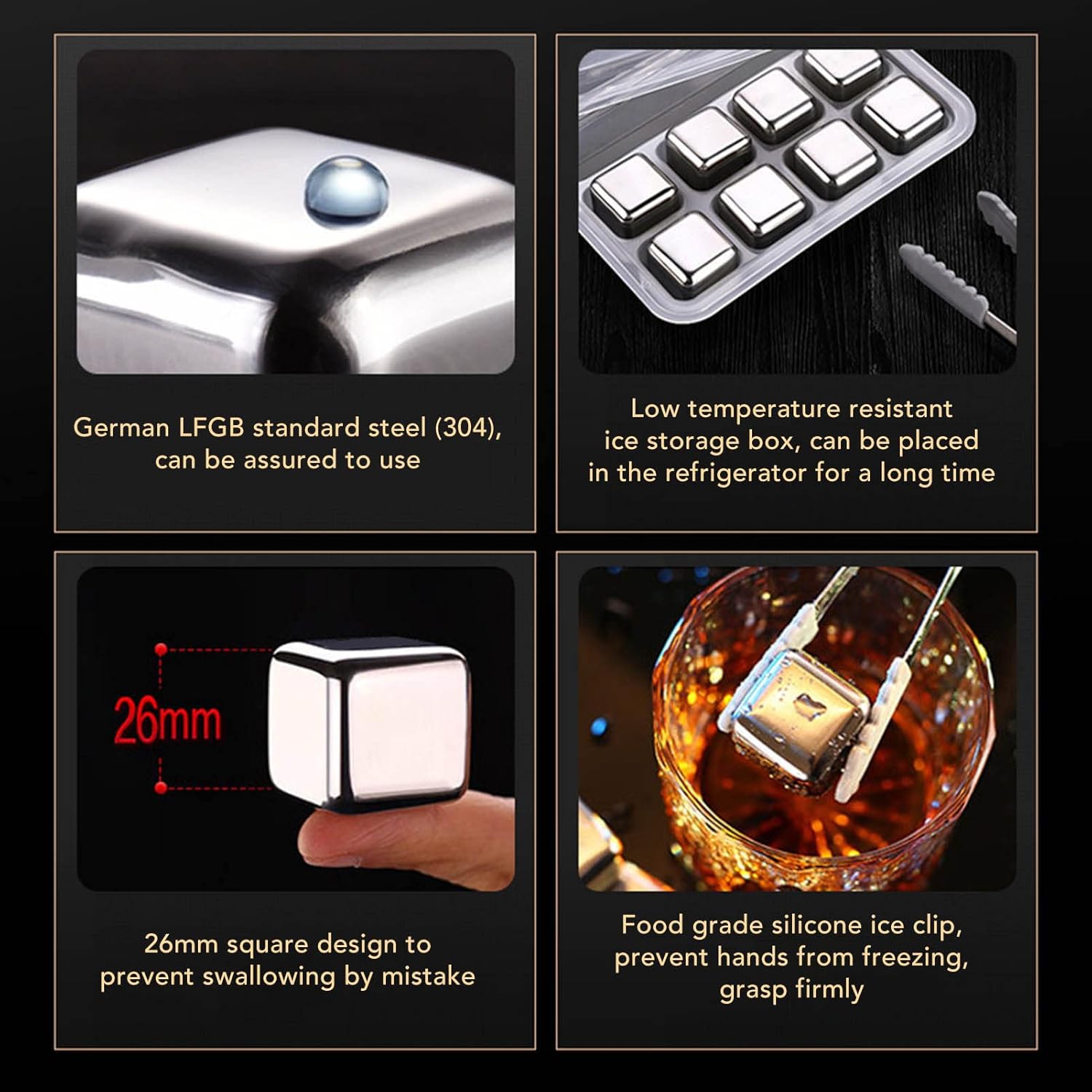 Premium Non-Slip Ice Tongs Included
