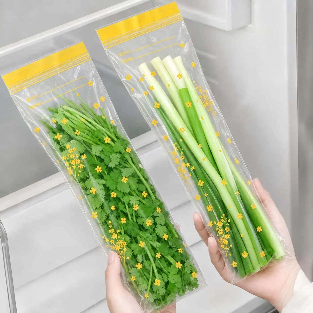 15-Pack Reusable Produce Storage Bags – Double-Seal Fridge Organizer Pouches