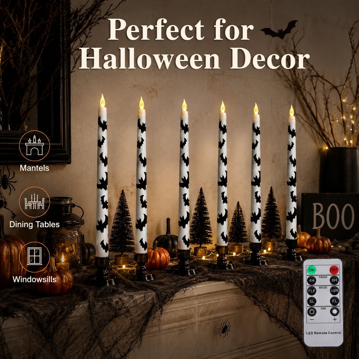Spooky Bat Candles That Glow Like Real Flames — Without the Fire