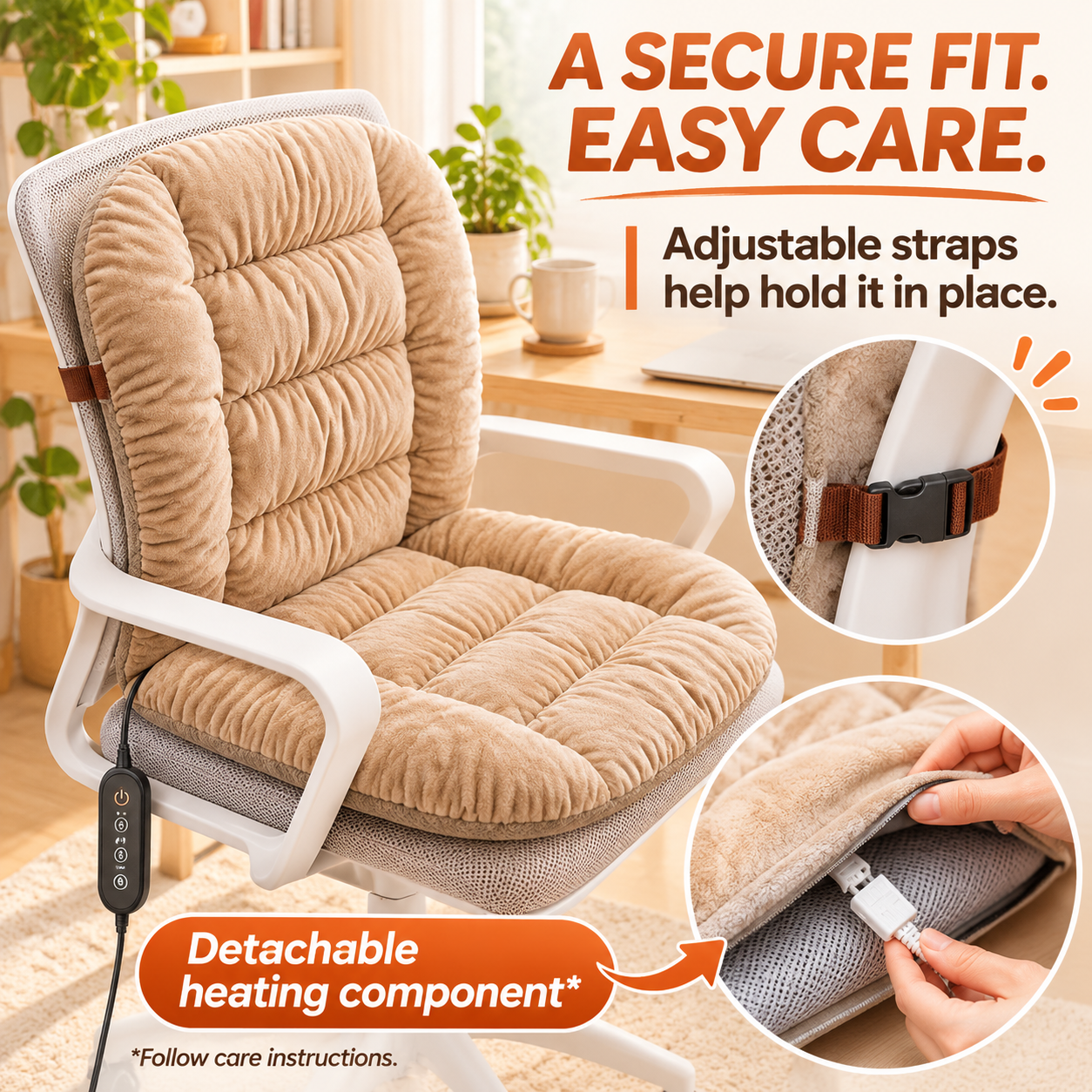 Adjustable buckle and removable heating component