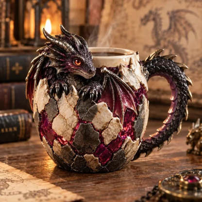 Dragon Egg Fantasy Sculpted Mug | 14oz Resin Coffee Cup for Dragon Lovers