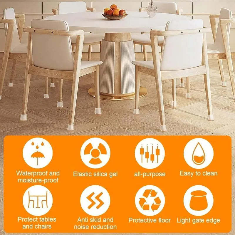Square Chair Leg Protectors for Hardwood Floor Fits All Shape Chair Mat for Wood and Tile Floors. Chair Leg Universal Cover Elastic Mold