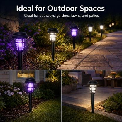Solar Mosquito Zapper Light – Outdoor Garden Stake Lamp, UV Insect Killer