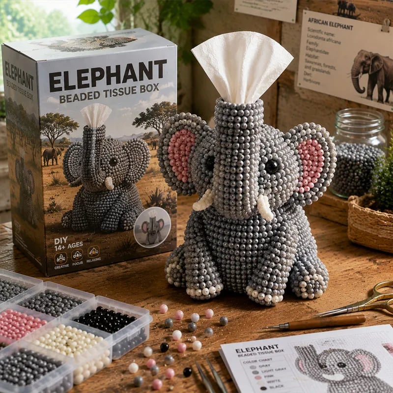 Beaded Animal Tissue Box DIY Kit