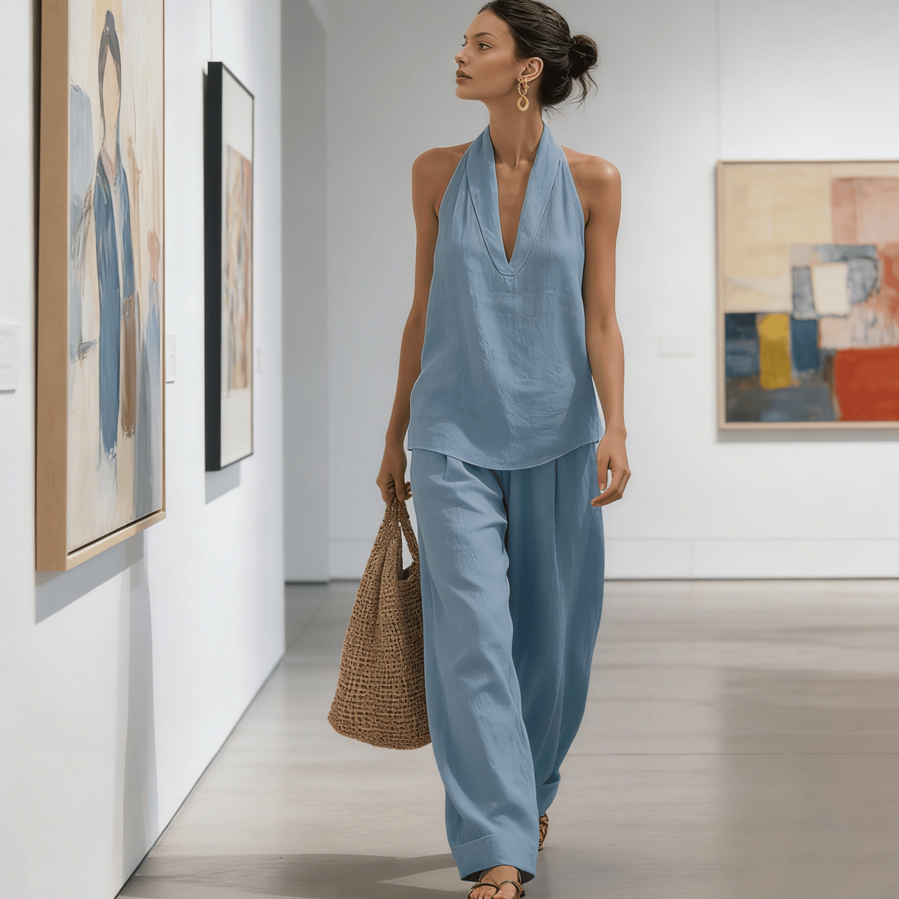 2026 Summer Boho Linen Two-Piece Set