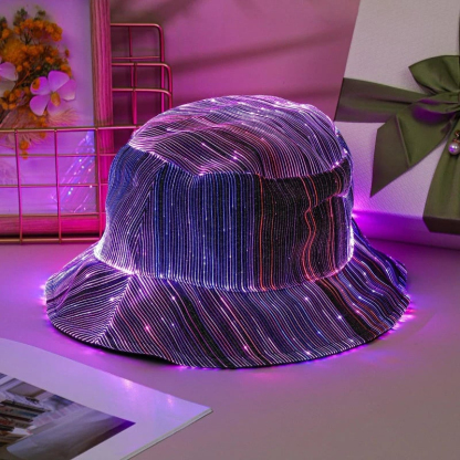 Glowing Fiber Optic Bucket Hat | Light Up the Night
