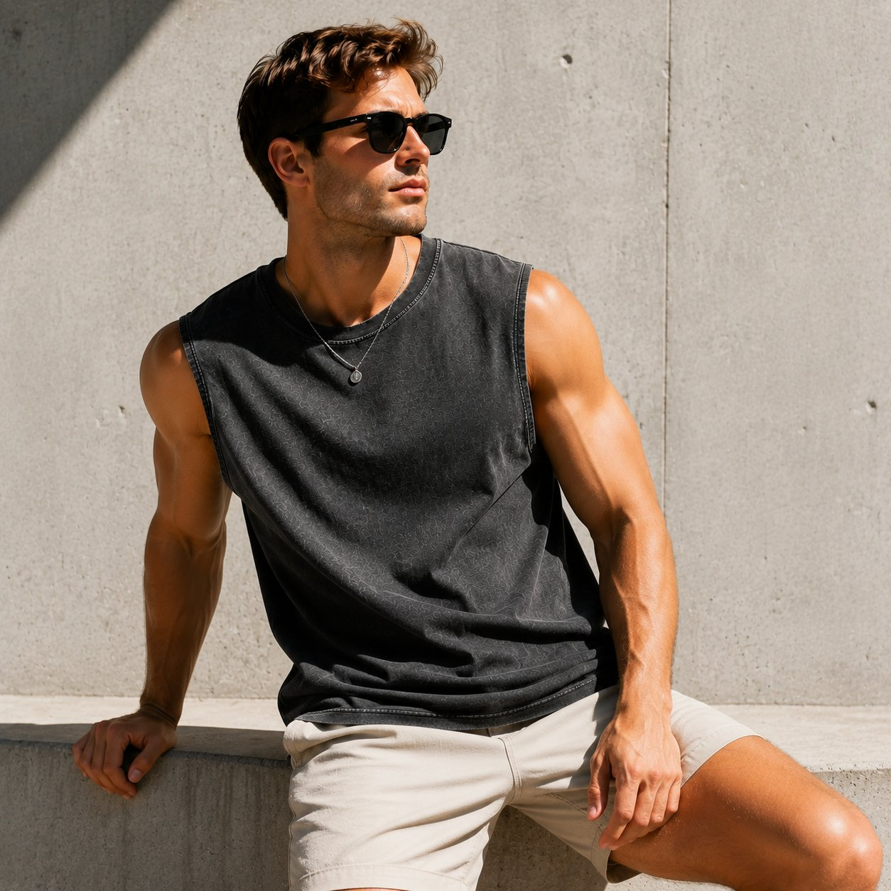 Men's 5-Pack Vintage Washed Sleeveless Tank Tops(5 Pack, 4XL)