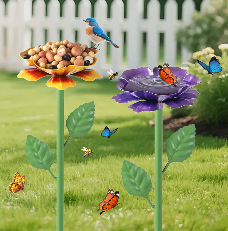 Outdoor Bird Feeder Planter | Decorative Courtyard Accent
