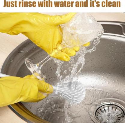 2-Pack 360° Silicone Bottle Cleaning Brush with Long Handle