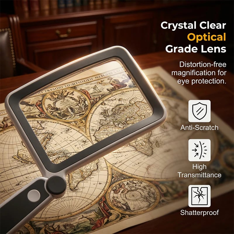 Folding Handheld Magnifying Glass with Light for Reading