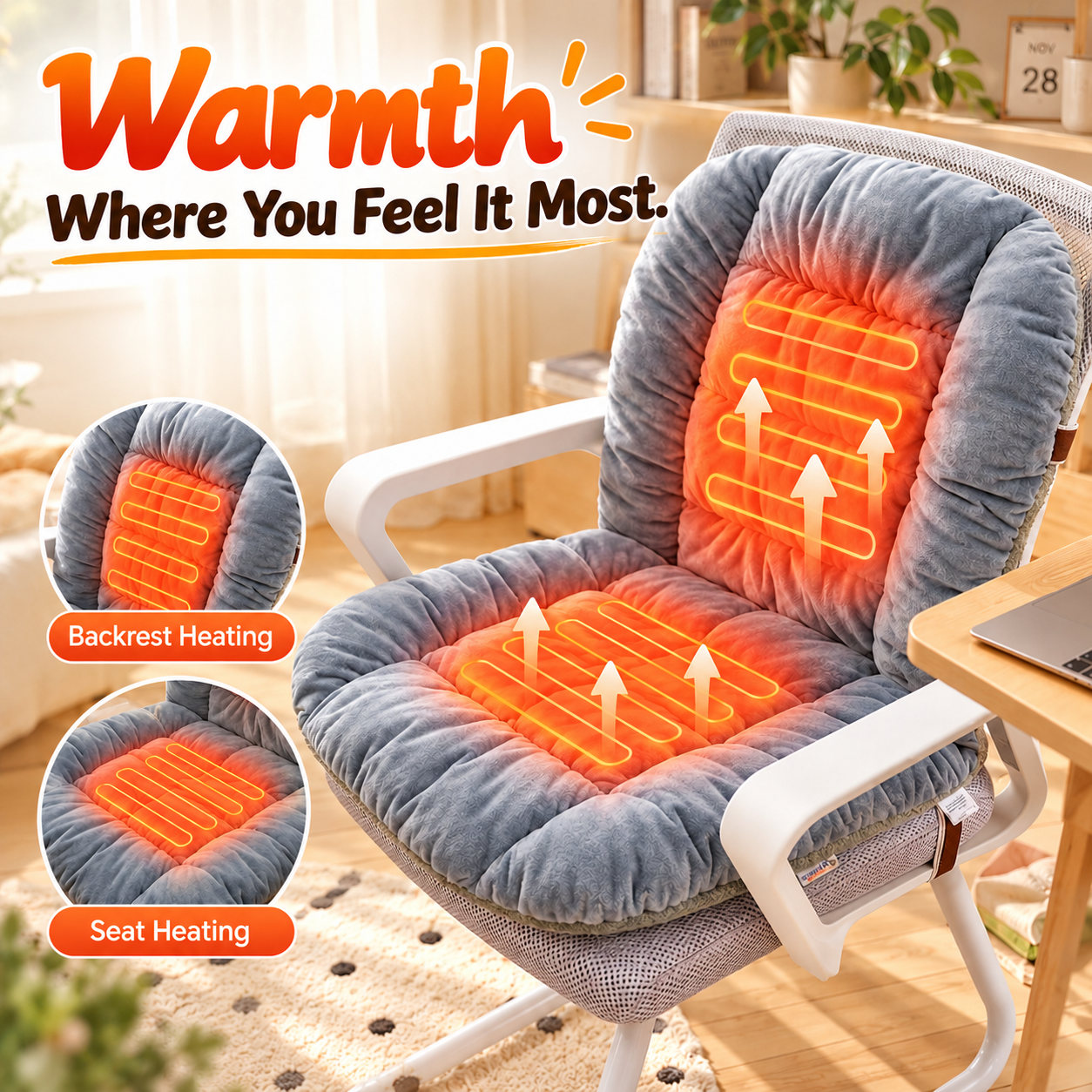 Heated cushion lifestyle display