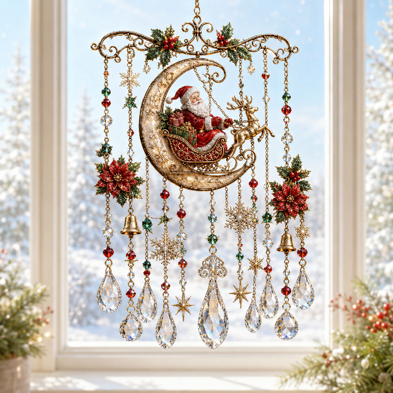 🔥Last Day 49% OFF - Handmade Christmas Stained Glass Window Hanging