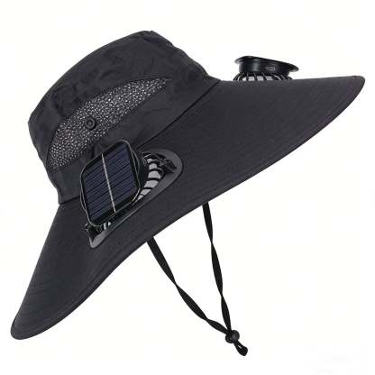 Solar-Powered Outdoor Cooling Fan Hat