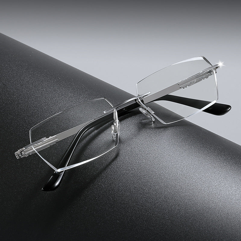 Metal Frameless Highgrade Reading Glasses - Blocks Blue Light, Radiation, And ultraviolet rays, Relieves Eye Fatigue