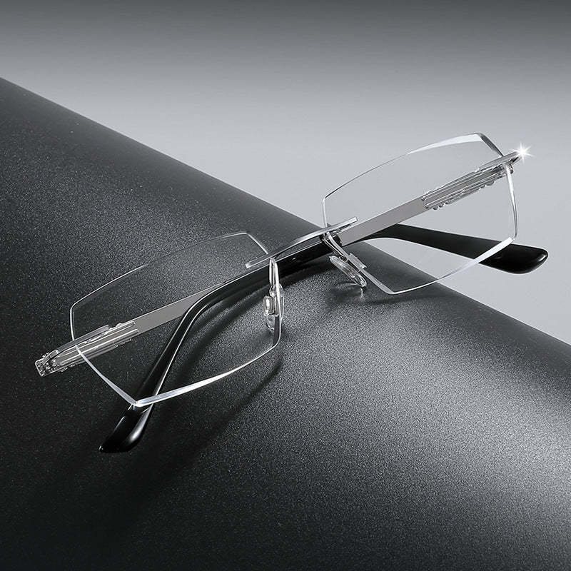 Metal Frameless Highgrade Reading Glasses - Blocks Blue Light, Radiation, And ultraviolet rays, Relieves Eye Fatigue