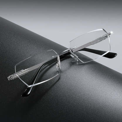 Metal Frameless Highgrade Reading Glasses - Blocks Blue Light, Radiation, And ultraviolet rays, Relieves Eye Fatigue