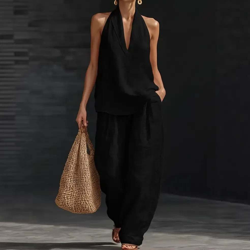 2026 Summer Boho Linen Two-Piece Set