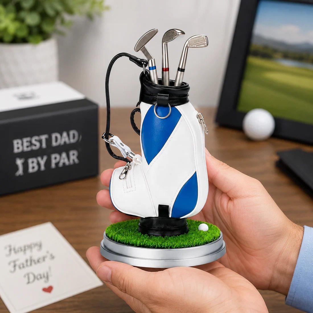 Golf Pen Holder + 3-Pen Set🏌️‍♂️Elevate Your Office Desk – A Hole-in-One for Style & Function