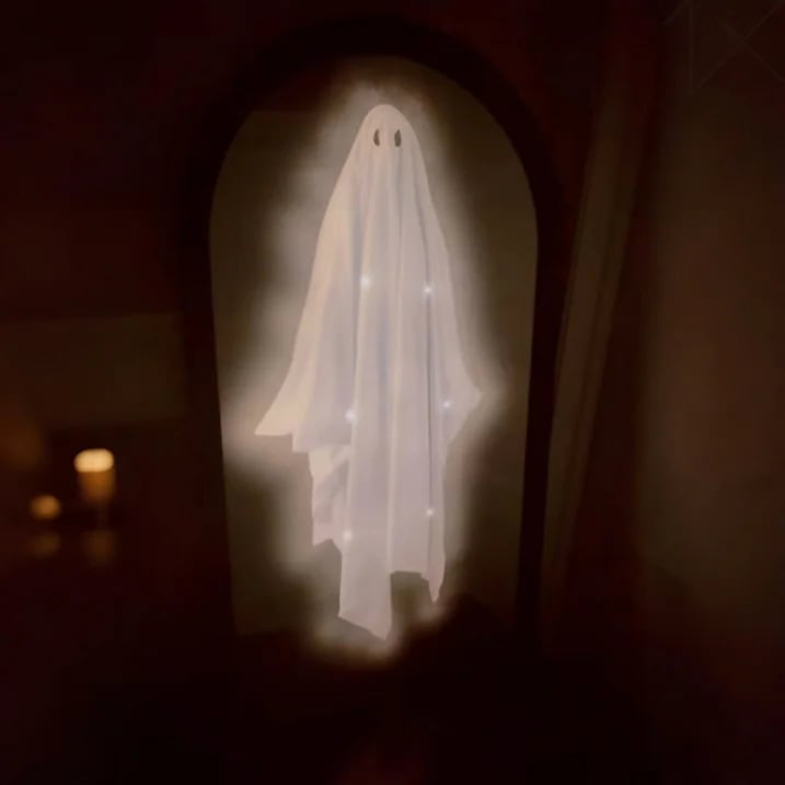 Halloween Magical Illusion Ghost Mirror with LED Backlit Ambient Night Light