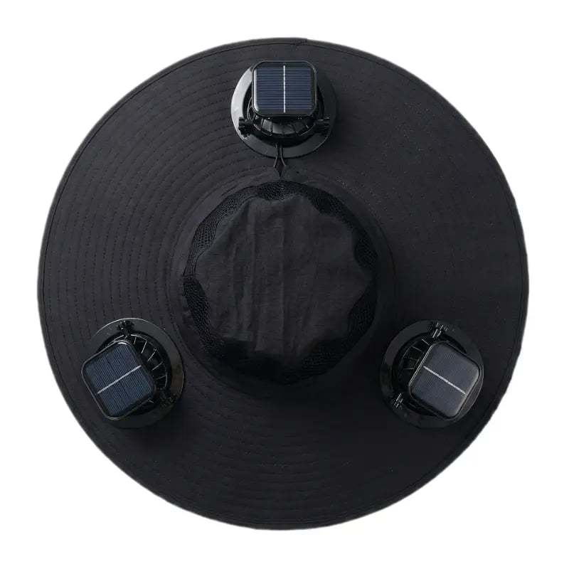 2026 New 3-Solar-Fan Cooling Hat — UPF50+ Sun Protection, Triple-Power Rechargeable, & Water-Resistant