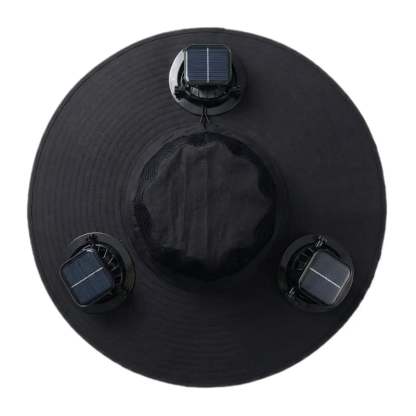 2026 New 3-Solar-Fan Cooling Hat — UPF50+ Sun Protection, Triple-Power Rechargeable, & Water-Resistant