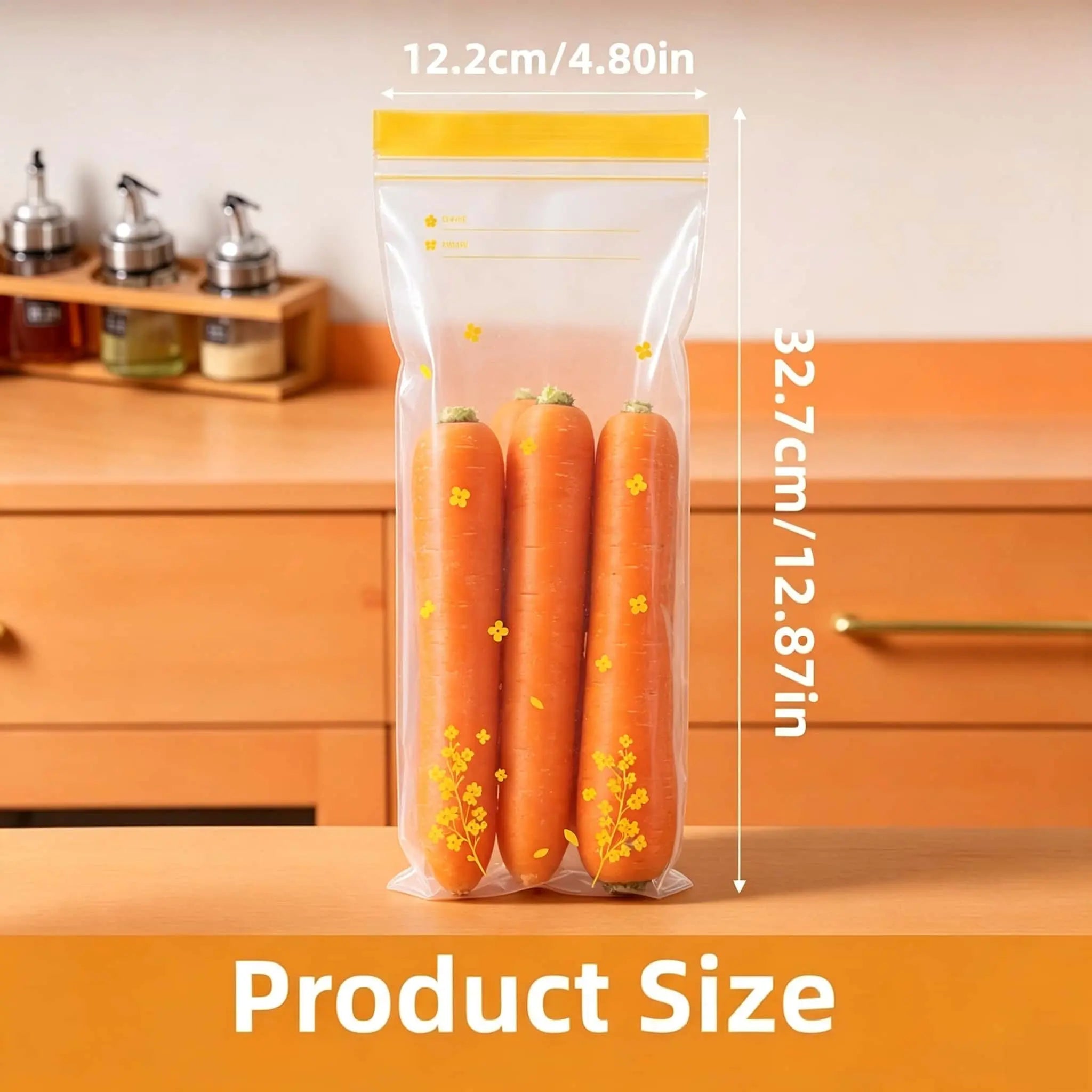 15-Pack Reusable Produce Storage Bags – Double-Seal Fridge Organizer Pouches