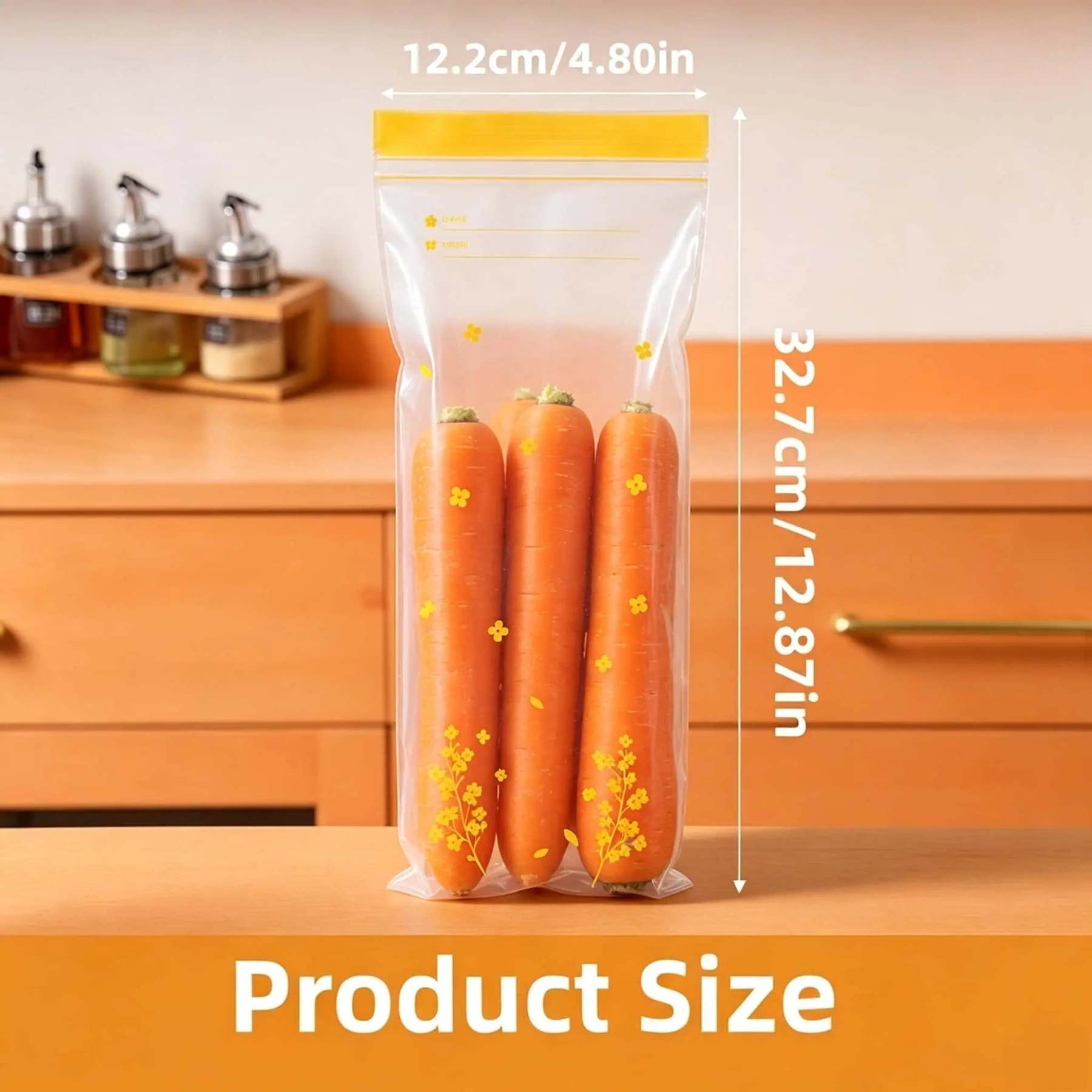 15-Pack Reusable Produce Storage Bags – Double-Seal Fridge Organizer Pouches